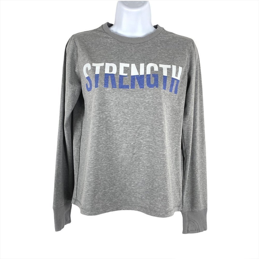 Athleta Strength Sweatshirt Gray Long Sleeve‎ Polyester Spandex Girl's XL